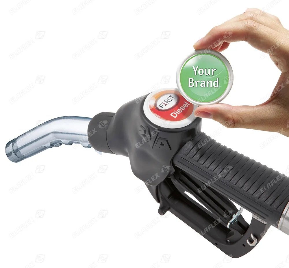 Elaflex EK 145 product badge being fitted to a ZVA nozzle