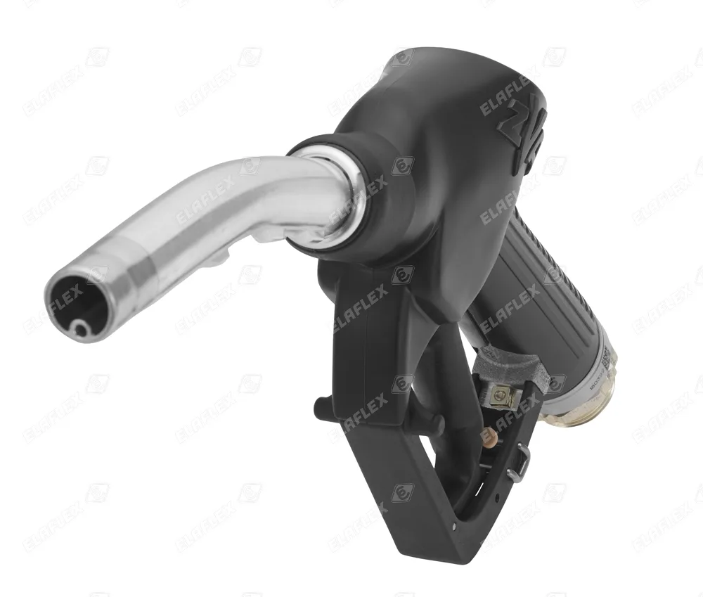 Elaflex ZVA Slimline 2 automatic fuel nozzle, black, front view