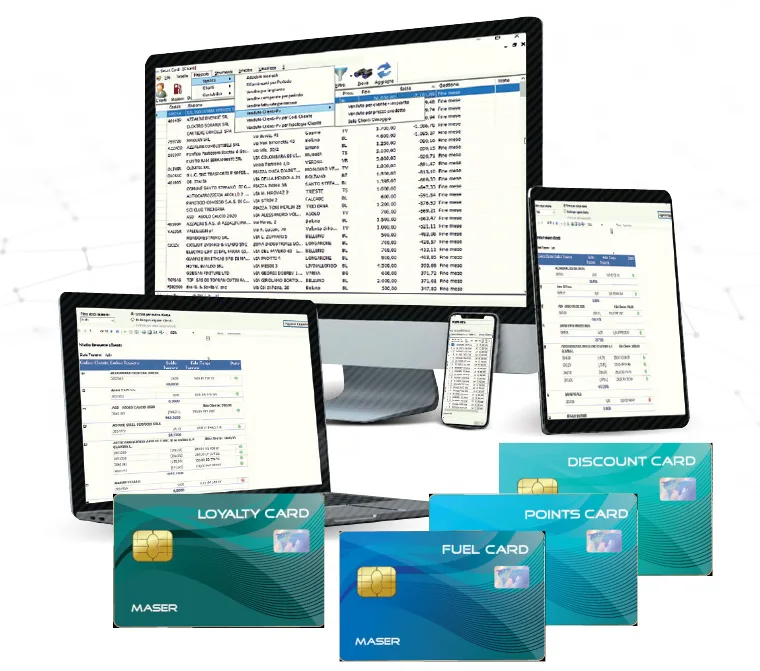 Maser CardSmart loyalty and fleet card management software with fuel and loyalty cards