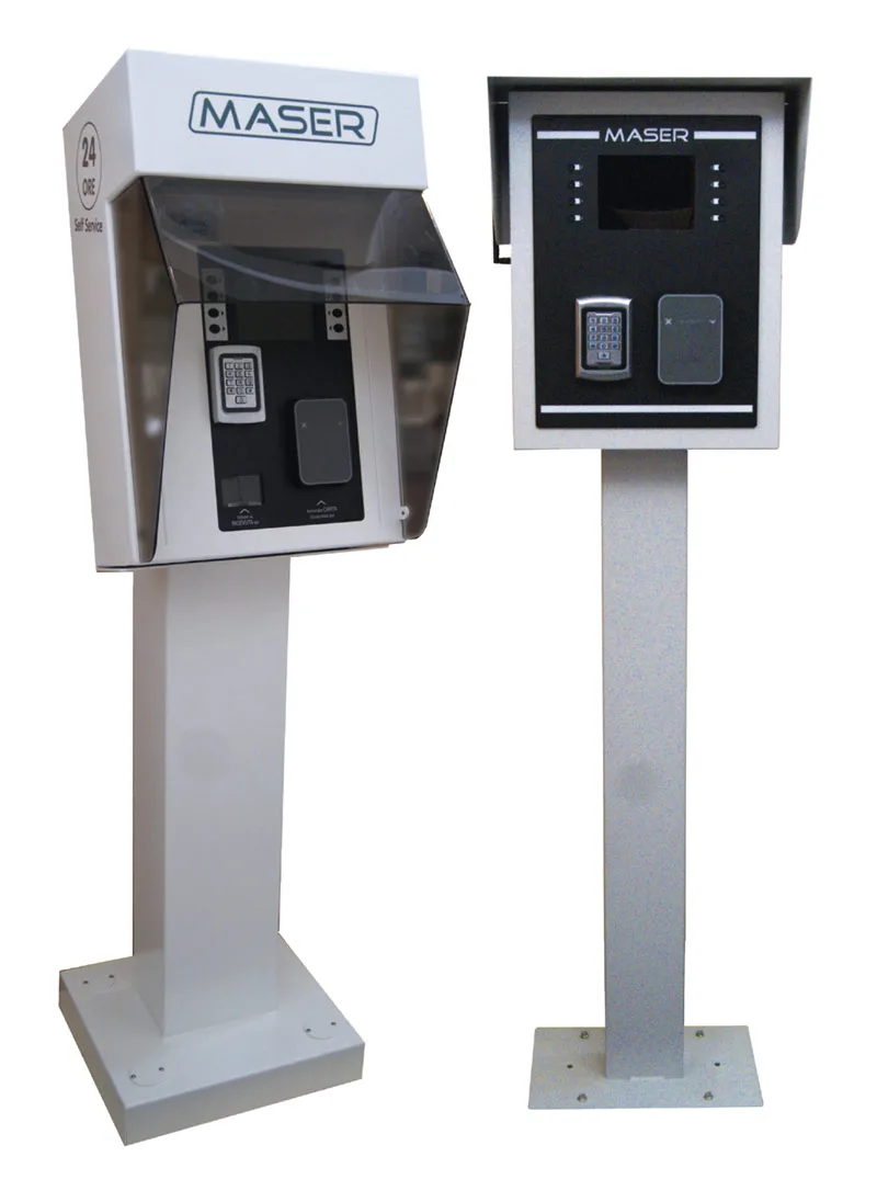 Maser MAC Fleet terminals on pedestals for unattended fleet depot refuelling