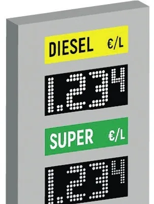 Maser Mini Totem ground-mounted LED fuel price sign