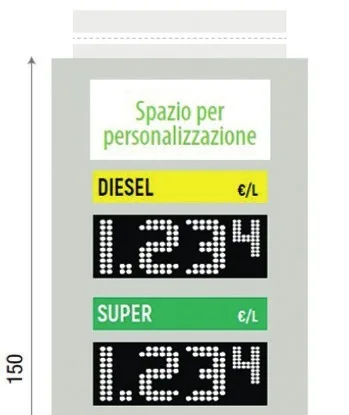 Maser Totem_C column-mounted LED fuel price display