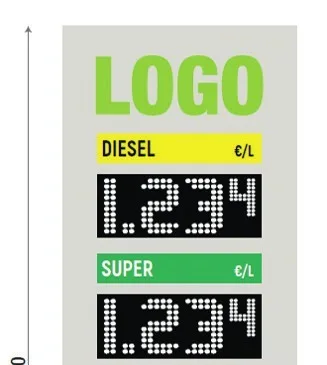Maser Totem_G ground LED fuel price totem with logo panel