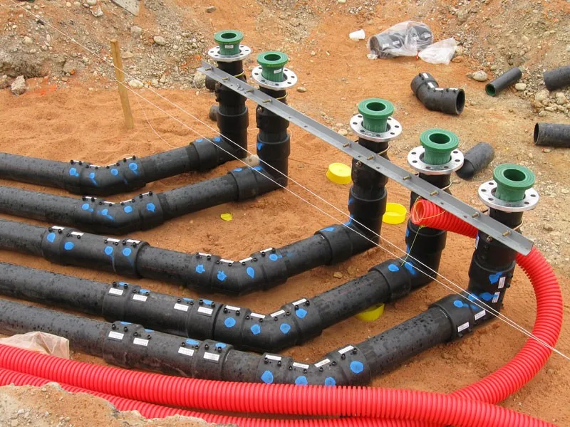 NUPI SMARTFLEX double wall fuel lines with coaxial electrofusion fittings rising to a sump