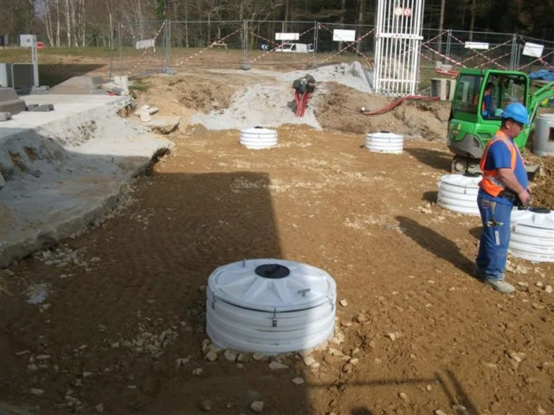 NUPI SMARTFLEX HDPE tank sumps being installed on a service station construction site