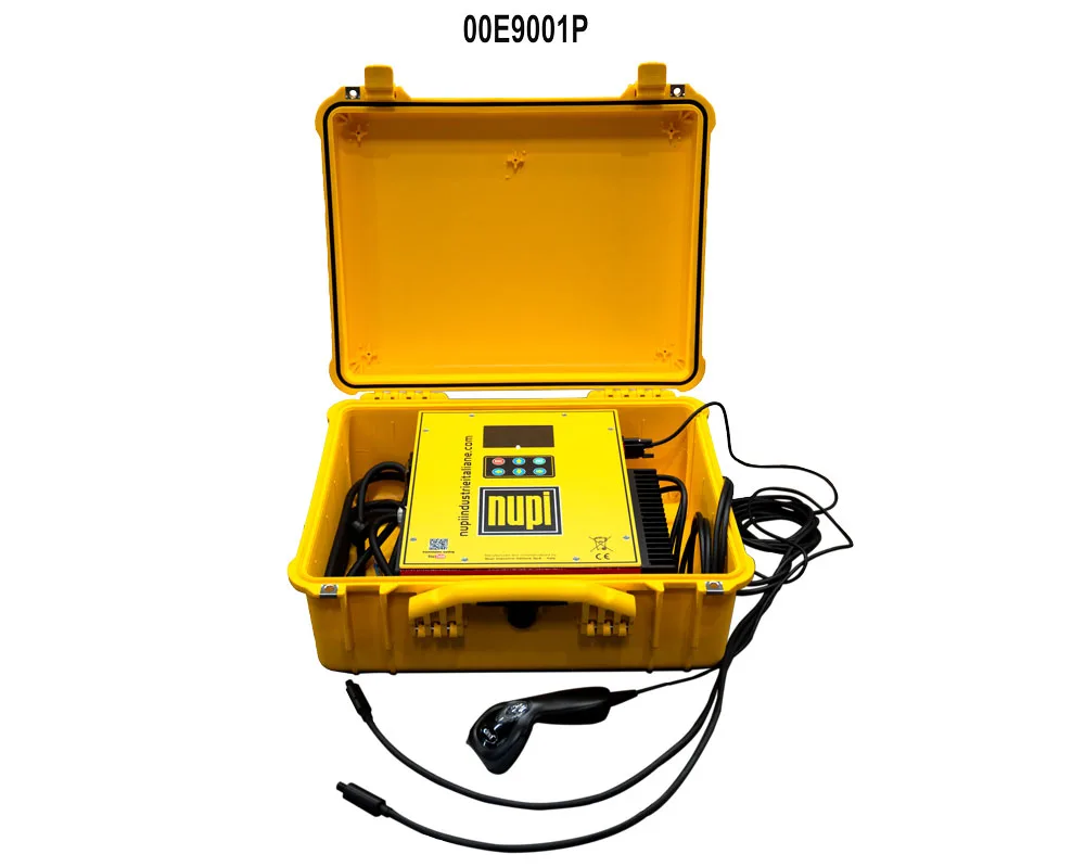 NUPI 00E9001P multifunction electrofusion welding unit in an open yellow Peli suitcase