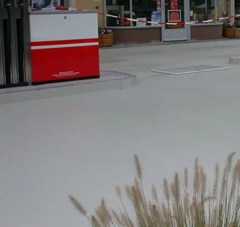 Service station forecourt after Wolftank forecourt sealing coating